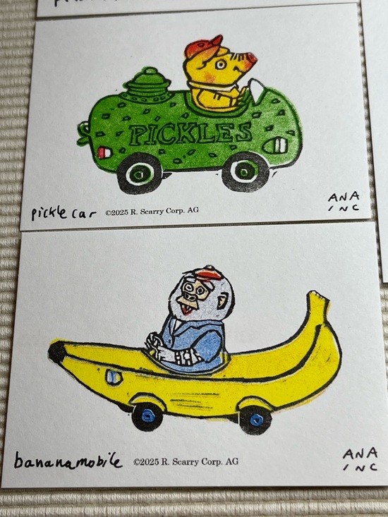 Anastasia Inciardi Mini Print Set (4) - Pencil, Pickle, Doughnut, Banana - Picture 2 of 5